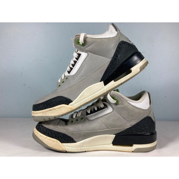 Nike Air Jordan 3 III Men\'s Size 10 Retro Cement 136064-006 Chlorophyll Grey main image 7